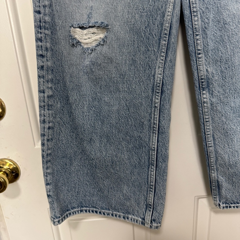 Rag & Bone Andi Distressed High Waist Wide Leg Ankle Jeans Malvern Size 27 - Picture 3 of 14